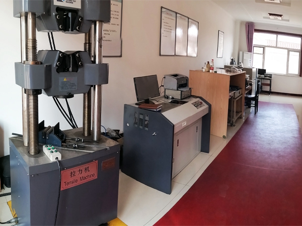 Material composition analysis laboratory with universal tensile test machine for cast iron raw material inspection